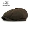 Boina de Lana para Hombre, Sombrero Octagonal Retro Británico, Boina Clásica Nueva de Primavera y Otoño para Mujer, Moderno