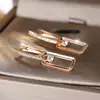Pendientes Rectangulares Calados Blancos con Microincrustaciones de Diamantes para Mujer Moda Coreana de Gama Alta Versátiles para Celebridades de Internet