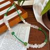 Collar de ópalo artificial de cristal blanco natural con calcedonia verde natural y diseño original, accesorios de cadena para clavícula.