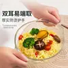 Forno de Micro-ondas Transparente Forno Disponível Tigela e Bacia de Vidro Tigela Doméstica para Macarrão com Alças Tigela para Salada de Frutas Pote Redondo