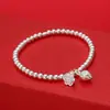 Pulsera de Cuerda Roja Tejida a Mano de Plata 999 para Tobillo, Dos Generaciones, Plata Dura 3D, Plata de Ley para Pareja, Cuerda de Mano, Regalo para Novia