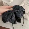 Pinza para el pelo de cinta de lazo a cuadros estilo coreano para mujer, sensación de alta gama, pinza para el pelo para coleta en la parte trasera de la cabeza, pinza de tiburón, accesorio para el pelo de coleta