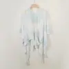 Chal Tejido Fino Calado de Verano y Otoño Cardigan de Bloques de Color Dopamina Atuendo de Viaje para Mujer Borla Habitación con Aire Acondicionado Capa Grande