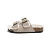 Chinelos Mao Tuo Birkenth Lã Genuína Roupa Externa Sapatos Birkenth Feminino 2024 Novos Sapatos de Algodão com Forro de Lã Espessos Mao Mao Mao Sapatos