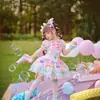 Vestido Lolita Princesa Infantil Meninas Francês Verão Loli Vestido de Alça Vestido de Aniversário Saia Tutu Bebê