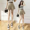 Novos Shorts Casuais de Verão 2026 para Mulheres, Calça Saia Meia-Calça Plissada Versátil de Cintura Alta Estilo Coreano, Calça Saia Larga Solta para Mulheres