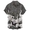 Comercio Exterior Transfronterizo Camisa de Manga Corta Nueva de Verano para Hombre Hoja de Arce Impresión Digital 3D Top Hawaiano de Playa