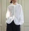 Camisa de Manga Larga con Cuello Redondo Fruncido Estilo Retro Francés de Fibra de Bambú Natural Muns para Mujer, Top Romántico en Capas