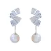 Pendientes de Borlas Geométricas de Diseño de Nicho Novedad Otoño 2026 Pendientes de Lujo Ligero de Gama Alta Pendientes de Perlas y Circonitas para Mujer