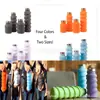 Copo dobrável multi-color para esportes, escalada, ciclismo, fitness, escritório, crianças, anti-queda, aço inoxidável, silicone
