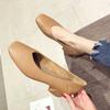 Zapatos retro cuadrados de 4 cm de una sola capa 21 principios de primavera superficie suave tacón medio estilo coreano tacón grueso zapatos de abuelita cómodos tacones altos de celebridad de Internet para mujer