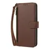Funda de cuero con cremallera cruzada de color sólido para Apple 18 Pro Max, aplicable transfronteriza, ranura para tarjetas multifuncional, cubierta con soporte anticaída