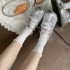 Calcetines blancos holgados para mujer, nuevos calcetines de punto de media pantorrilla con lunares para otoño e invierno, calcetines largos de malla transpirables y absorbentes de sudor para verano, Industria de Calcetines Zhuji