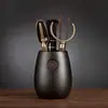 Juego de Seis Caballeros para Ceremonia del Té Q, Accesorios para Juego de Té Kung Fu, Herramientas para Preparar Té, Pinzas para Té, Cuchara para Té, Soporte para Utensilios de Té, Recipiente para Té L