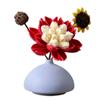 Serie de Color Morandi Nórdico Cerámica Pequeño Jarrón Decoración para Arreglos Florales para Sala de Estar, Comedor, Cafetería, Porcelana Blanca Creativa Pastoral