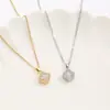 Estilo Coreano Novo Pingente de Jade em Forma de Flor de Trevo de Quatro Folhas Colar de Aço Titânio com Moda Colar Combinável Joias Femininas