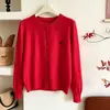 Cardigan Fino de Tricô de Caxemira com Bordado de Pégaso Solto Camada Base para Mulheres Outono/Inverno Top de Lã Solto Emagrecedor