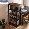 Rack de armazenamento de mesa de computador Piso Multi-Camada Carrinho de Ferro Forjado Rack de Armazenamento Móvel Armário de Armazenamento de Documentos de Escritório