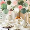 Nuevo Producto Farol de Papel Trébol de Cuatro Hojas Suerte Verde Flor de Papel Hecha a Mano Abanico Traje Decoración Fiesta Cumpleaños Abanico de Papel Flor