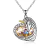 Colar Cruzado Europeu e Americano Coração do Oceano Amor Unicórnio Feminino Nicho Joias de Luxo Leve Colar Fantasia Coração do Oceano