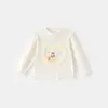 Camiseta de Manga Longa com Estampa de Urso Estilo Novo Primavera 2026 para Bebês Meninas, Blusa de Malha Elegante para Meninas na Primavera