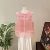 Colete Bordado com Contas Estilo Chinês Novo Zhi Li com Gola Redonda, Estilo Nacional, Novo Colete Leve de Verão 2026 para Mulheres