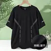 Camiseta Casual Fresca de Verano para Hombre con Estampado, Secado Rápido, Manga Corta, Transpirable, Delgada, Deportiva, Cuello Redondo, Holgada