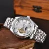 2025 Comercio Exterior Popular Hombres Correa de Acero 5 Pines Anillo Dentado Laojia Volante Reloj Mecánico Totalmente Automático Fabricante Venta al por Mayor Uno