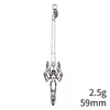 59mm 2.5g prata antiga série secundária de armas COSPLAY pingente de espada e alabarda