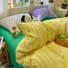 Conjunto de Cuatro Piezas de Lunares Simples Grado A para Madre y Bebé Algodón Puro Ropa de Cama para Dormir sin Ropa de Cama Funda de Edredón Falda de Cama para Dormitorio Estudiantil Conjunto de Tres Piezas