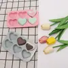 Molde de Chocolate com Seis Furos Molde para Pudim Bolo Doce Pequeno 6 Corações Conectados de Silicone Molde para Bolo Atacado