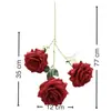3 rosas artificiales de borde rizado para decoración de bodas, arreglo de escena, escaparate de centro comercial, paisajismo exterior, decoración suave, arreglo floral