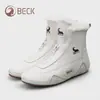 Zapatos de Mujer de Caña Alta Gorilla 2026 Otoño e Invierno Nuevos Botas Martin de Cuero Genuino Zapatos Blancos para Mujer con Forro de Lana Botas de Nieve Zapatos de Algodón para Mujer