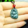 Pingente de Jade com um Pequeno Design de Raposa de Nove Caudas, Apresentando um Furo, Jade Natural Grau A, Jade Verde no Atacado