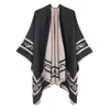 Outono e inverno senhoras monocromático cashmere frente rachada capa xale dupla face wearable quente xale Amazon venda quente