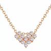 Colar de coração de amor de luxo leve feminino corrente de ouro rosa pingente elegante versátil colar de celebridade da internet costura de flor corrente de clavícula com incrustação de diamante
