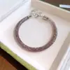 Pulseira de Zircônia com Trama Torcida em Grade Redonda Estilo Coreano Leve Luxo Toque de Alto Padrão Pulseira Fashion Temperamento Versátil Acessório de Mão para Mulheres