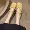 Zapatos Mary Jane de piel auténtica y suave para mujer, planos, de suela suave, para abuela, para verano, primavera y otoño, pequeños, de cuero, 2024