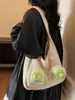 Bolso de Lana de Monstruo de Boca Grande Tejido para Mujer 2025 Nuevo El Más Fácil de Combinar Bolso de Hombro de Gran Capacidad Estilo Perezoso Bolso Relleno