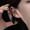 Pinza para Oreja Redonda de Tres Capas para Mujer Estilo Francés Minimalista Personalidad Trenzada Múltiples Capas Pendientes para Cartílago de la Oreja Fuente en Vivo de Celebridad de Internet
