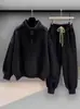 Traje Casual para Hombre, Traje de Dos Piezas para Hombre, Estilo Otoño e Invierno, Sudadera Trendy Juvenil de Cuello Semi-Alto de Manga Larga con Corte Holgado