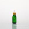Botella de vidrio verde con gotero oscuro de 5 a 100 ml con escala, venta al por mayor, para aceites esenciales, esencias líquidas, cosméticos, subembotellada.