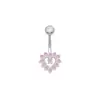 Gaibei Europa y Estados Unidos piercing de ombligo transfronterizo corazón piercing corporal clavo de ombligo varilla de acero inoxidable rosa amor en stock
