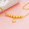 Pulsera de Cadena Hueso de Serpiente Latón Chapado en Oro Pulsera de Bolsa de la Suerte de Oro de Arena Vietnamita Llave Giratoria y Transporte Múltiples Colgantes Disponibles