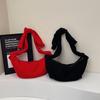 Bolsa Casual Grande Capacidade Estilo Coreano Feminina 2025 Nova Bolsa Transversal de Design Nicho Bolsa de Lona Dumpling para Mulheres