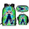 Mochila Nueva de Anime de Dibujos Animados de Dragon Ball de Amazon para Estudiantes de Primaria y Secundaria, Bolsa Escolar, Bandolera, Estuche para Lápices, Set de Tres Piezas