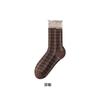 Calcetines de Mujer sin Costuras Estilo Coreano, Calcetines de Media Pantorrilla Doble Capa con Volantes, Novedad Otoño e Invierno Estilo Universitario Versátiles Dulces Calcetines de Algodón para Mujer