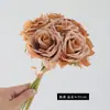 Estilo Ins 7 Rosas Quemadas Retro Borde Quemado Ramo de Mano Decoración de Sala de Estar en Casa Accesorios para Fotografía