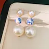 Colar Redondo de Sol com Contas de Cerâmica e Pérolas de Três Camadas, Corrente de Clavícula de Luxo Leve e de Nicho, Conjunto de Joias Elegante e de Alta Qualidade