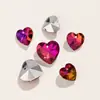Strass de Cristal Multicor em Formato de Coração com Furos, Zircônias Multicolores para Brincos DIY Feitos à Mão, Acessórios de Cabelo, Componentes para Joias Venda por Atacado